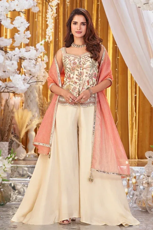 Embroidered Palazzo Set